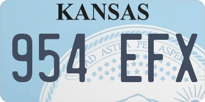KS license plate 954EFX