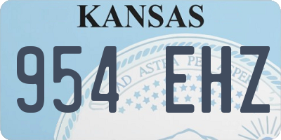 KS license plate 954EHZ