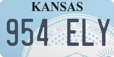KS license plate 954ELY