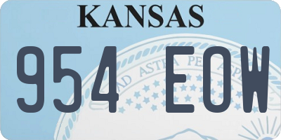 KS license plate 954EOW