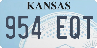 KS license plate 954EQT