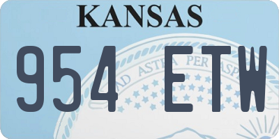 KS license plate 954ETW
