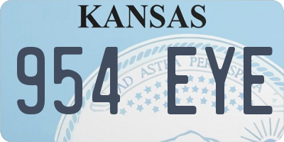 KS license plate 954EYE