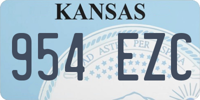 KS license plate 954EZC