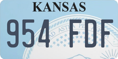 KS license plate 954FDF