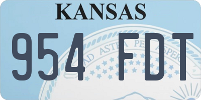 KS license plate 954FDT