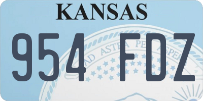 KS license plate 954FDZ
