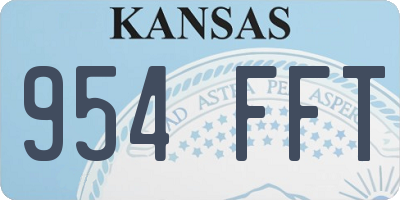 KS license plate 954FFT