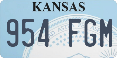 KS license plate 954FGM