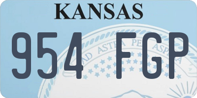 KS license plate 954FGP