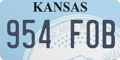 KS license plate 954FOB