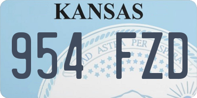 KS license plate 954FZD