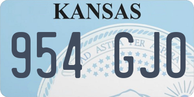 KS license plate 954GJO