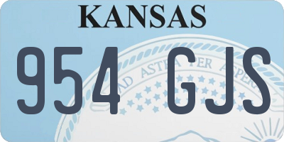 KS license plate 954GJS