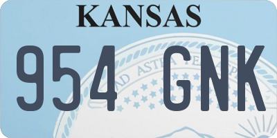 KS license plate 954GNK