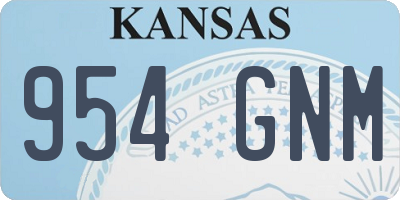 KS license plate 954GNM