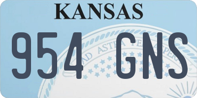 KS license plate 954GNS