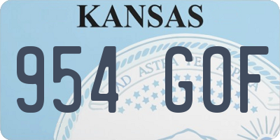 KS license plate 954GOF