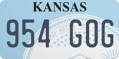 KS license plate 954GOG