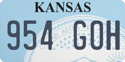 KS license plate 954GOH