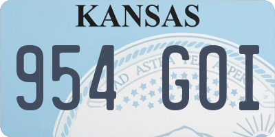 KS license plate 954GOI