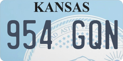KS license plate 954GQN