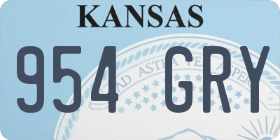 KS license plate 954GRY