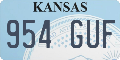 KS license plate 954GUF