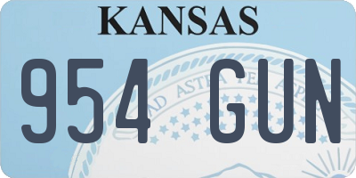KS license plate 954GUN