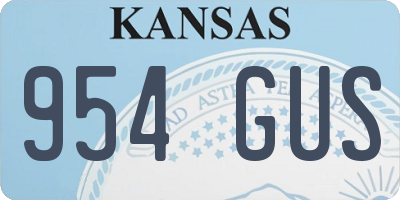KS license plate 954GUS