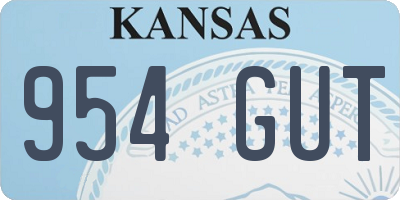 KS license plate 954GUT