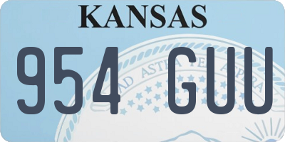 KS license plate 954GUU