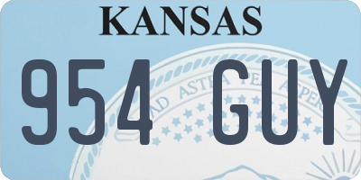 KS license plate 954GUY