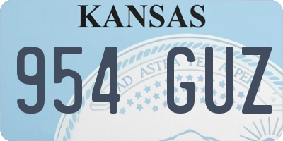 KS license plate 954GUZ