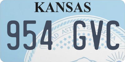 KS license plate 954GVC