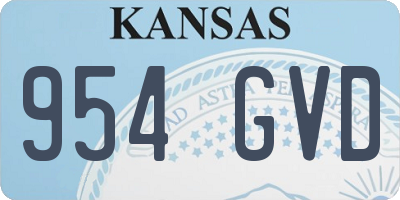 KS license plate 954GVD