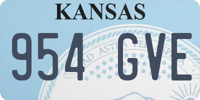 KS license plate 954GVE