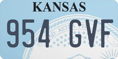 KS license plate 954GVF