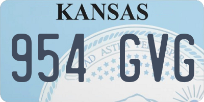 KS license plate 954GVG