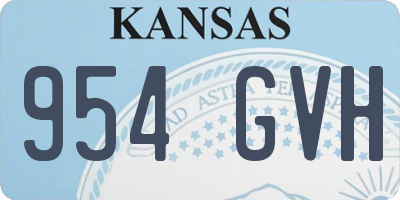 KS license plate 954GVH