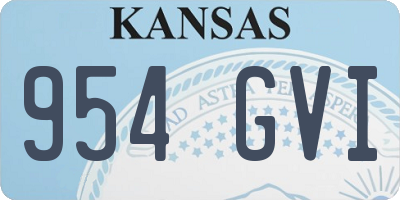 KS license plate 954GVI