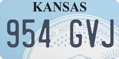 KS license plate 954GVJ