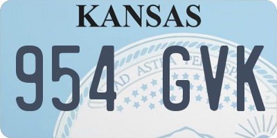 KS license plate 954GVK