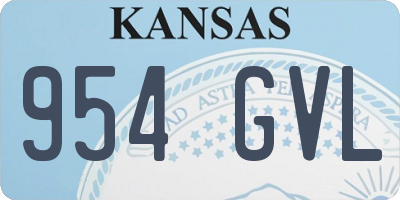KS license plate 954GVL