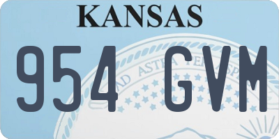 KS license plate 954GVM