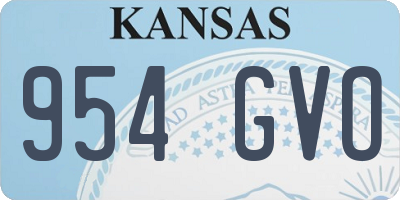 KS license plate 954GVO