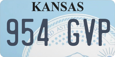 KS license plate 954GVP