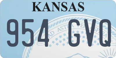 KS license plate 954GVQ