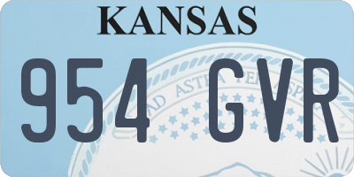 KS license plate 954GVR