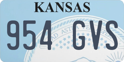 KS license plate 954GVS